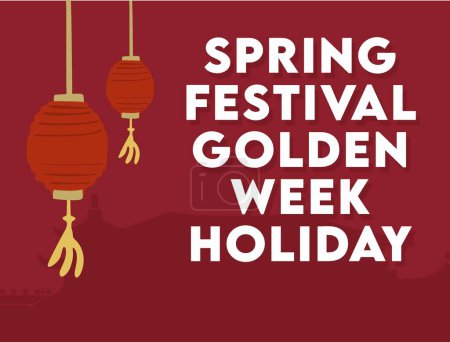 Illustration for Spring festival golden week holiday - Royalty Free Image