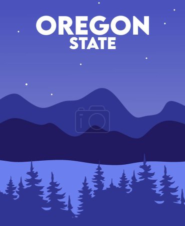 Illustration for Oregon state with beautiful view - Royalty Free Image