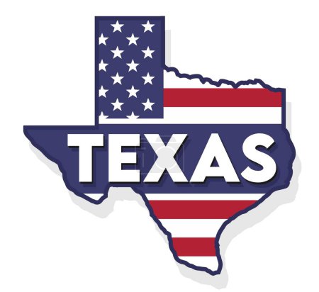 Ilustración de Texas State Estados Unidos de América - Imagen libre de derechos