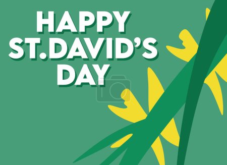 Ilustración de Feliz Día de San Davids 1 de marzo - Imagen libre de derechos