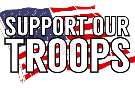 Illustration for Support our troops united states of america - Royalty Free Image