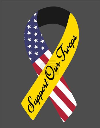 Illustration for Support our troops united states of america - Royalty Free Image