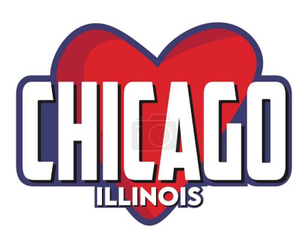 Ilustración de Chicago Illinois Estados Unidos de América - Imagen libre de derechos