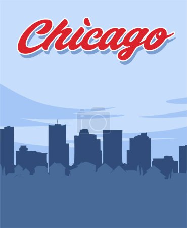 Ilustración de Chicago Illinois Estados Unidos de América - Imagen libre de derechos