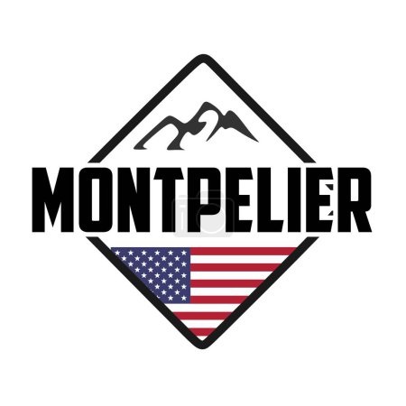 Ilustración de Montpelier vermont con hermosa vista - Imagen libre de derechos