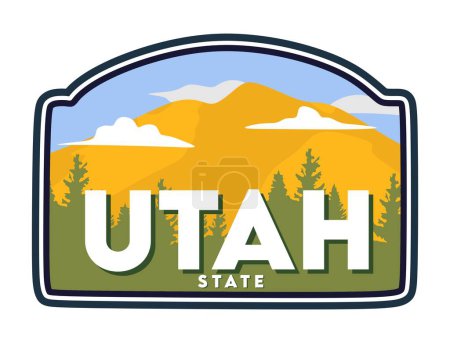 Illustration for Utah state with beautiful views - Royalty Free Image