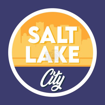 Illustration for Salt Lake City Utah with beautiful views - Royalty Free Image