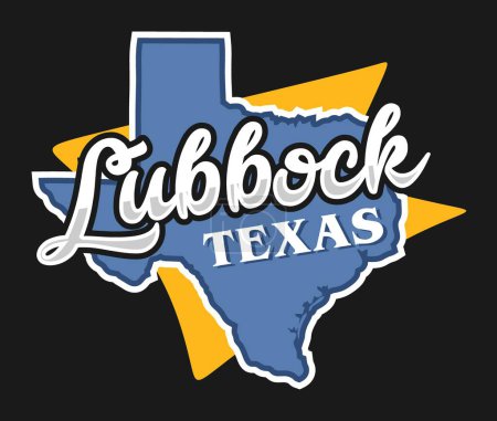 Ilustración de Lubbock texas con hermosas vistas - Imagen libre de derechos