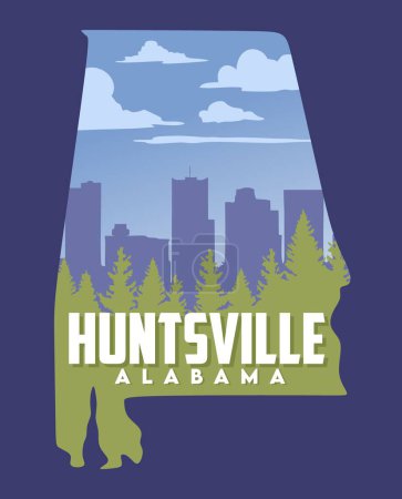 Illustration for Huntsville Alabama with beautiful views - Royalty Free Image