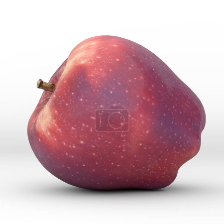 Foto de Manzana deliciosa roja aislada sobre fondo blanco, fruta orgánica ilustración de alimentos realistas 3D render - Imagen libre de derechos