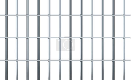 Illustration pour Des barreaux isolés sur du blanc. Illustration des barres de prison vectorielles. concept de liberté - image libre de droit