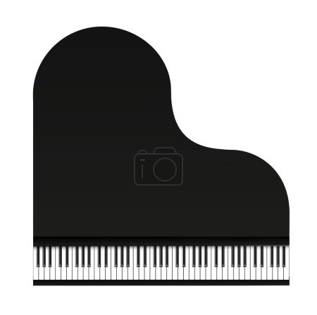 Ilustración de Piano icon. Black grand piano top view. Vector. - Imagen libre de derechos