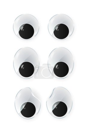 Téléchargez les illustrations : Toy eyes cartoon safety wobbly flat style design vector - en licence libre de droit