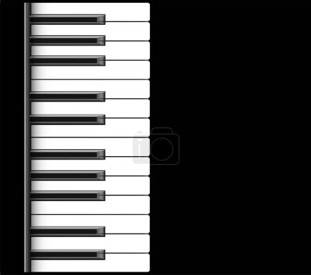 Ilustración de Musical instrument row of black and white keys vector illustration - Imagen libre de derechos