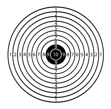Objetivo tamaño natural en blanco maqueta en blanco para disparar desde ametralladora y pistola de proa. Ilustración vectorial