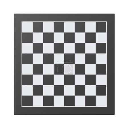 Chess boards on wooden background. Draughts, game with pieces in black and white. Vector illustration