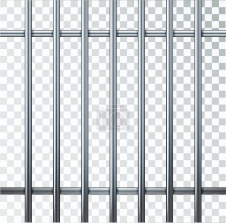 prison metal bars. Iron jail cage. Prison fence jail. Template design for criminal or sentence. Vector illustration