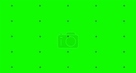marcadores de seguimiento de movimiento VFX de fondo de pantalla verde. Elemento de marcadores de seguimiento de reemplazo de material de video de concepto abstracto. Ilustración vectorial