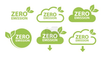 Zero Emission. Carbon neutral. Zero greenhouse gas emissions objective. Vector illustration