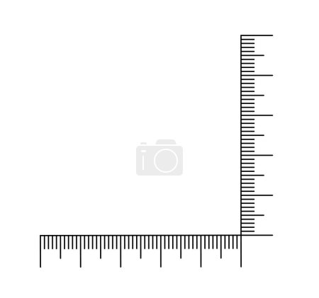 Corner ruler vector. Size indicators set isolated on background. Unit distances. Concept graphic element. Measuring scales