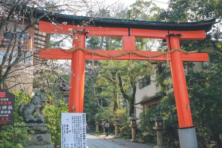Photo for Entrance gate while entering and visiting uji jinja in Kyoto - Royalty Free Image