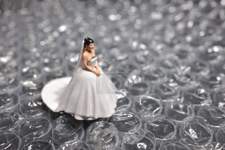 Photo for Figure of Bride on the Bubble Wrap - Royalty Free Image