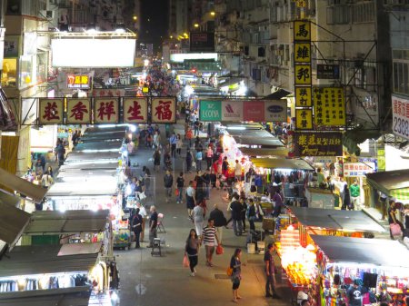 Photo for 6 Nov 2012 the Crowded market stalls in old  Mong Kok street market - Royalty Free Image
