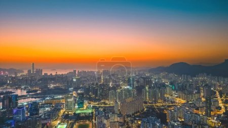 Photo for A cityscape of Kowloon and HK From Ping Shan 29 Jan 2023 - Royalty Free Image