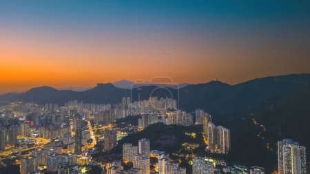 Photo for A cityscape of Kowloon and HK From Ping Shan 29 Jan 2023 - Royalty Free Image