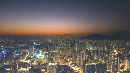 Photo for A cityscape of Kowloon and HK From Ping Shan 29 Jan 2022 - Royalty Free Image