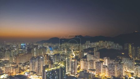 Photo for A cityscape of Kowloon and HK From Ping Shan 29 Jan 2022 - Royalty Free Image