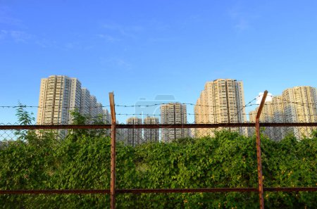 Photo for Wasteland in the distance the city, kwun tong - Royalty Free Image
