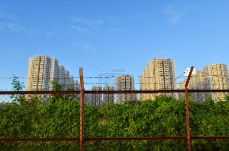 Photo for Wasteland in the distance the city, kwun tong - Royalty Free Image