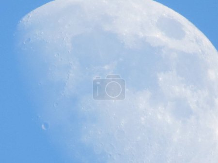Téléchargez les photos : Half moon close up, Moon Against Clear Sky - en image libre de droit