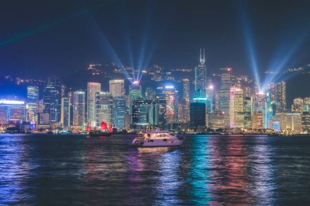 Photo for 14 Nov 2013 the Victoria Harbour night view in Hong Kong - Royalty Free Image
