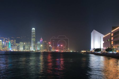 Photo for 14 Nov 2013 the Victoria Harbour night view in Hong Kong - Royalty Free Image