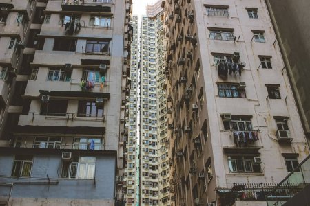 Foto de La zona residencial en la colina fortaleza, hk, 8 de marzo 2023 - Imagen libre de derechos