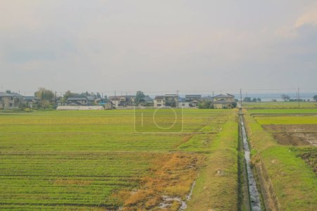 Téléchargez les photos : La vue par la fenêtre du train au Japon - en image libre de droit