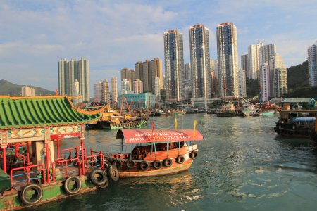 Photo for 13 Oct 2013 Jumbo Pier, at the Aberdeen West Typhoon Shelter. hk - Royalty Free Image