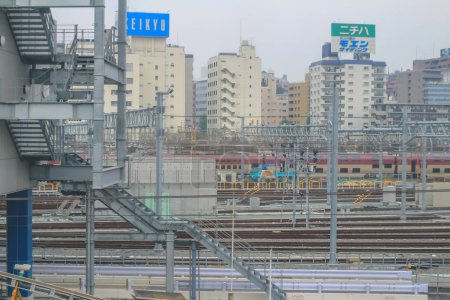 Photo for 3 Nov 2013 the railway tracks, view of Tokyo city, Japan - Royalty Free Image