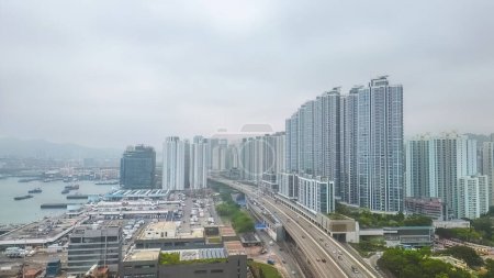 Photo for The Dense high rise apartments in Nam Cheong, HK April 22 2023 - Royalty Free Image