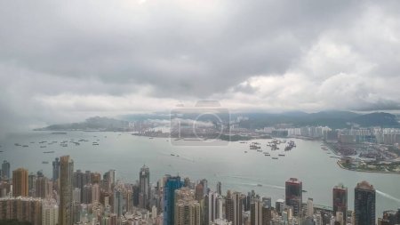Photo for Evening of the victoria harbour from peak, June 8 2023 - Royalty Free Image