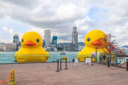 Photo for Quirky Charm and Maritime Fun, giant Rubber Duck in HK, June 9 2023 - Royalty Free Image