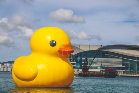 Photo for Quirky Charm and Maritime Fun, giant Rubber Duck in HK, June 9 2023 - Royalty Free Image