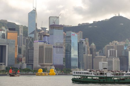Photo for A Giant Rubber Duck artwork returns to HK at Admiralty Promenade, June 9 2023 - Royalty Free Image