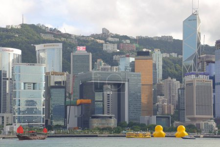 Photo for A Giant Rubber Duck artwork returns to HK at Admiralty Promenade, June 9 2023 - Royalty Free Image