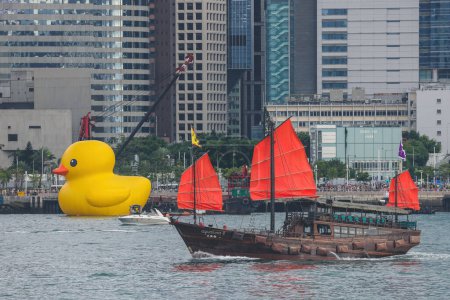 Photo for Giant Rubber Duck brings joy, smiles wherever it floats, June 18 2023 - Royalty Free Image