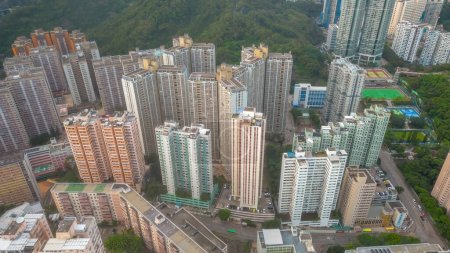 Photo for The old residential blocks at Kwun tong, HK May 21 2022 - Royalty Free Image
