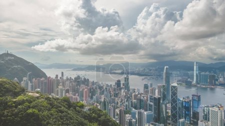 Photo for A towering skyscrapers from Victoria Peak hk, June 26 2023 - Royalty Free Image