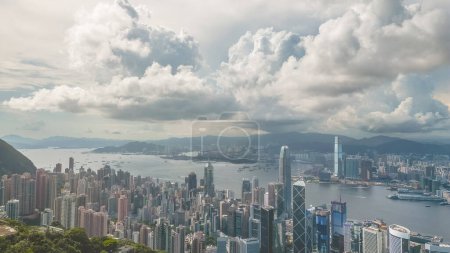 Photo for A towering skyscrapers from Victoria Peak hk, June 26 2023 - Royalty Free Image